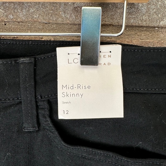 LC Lauren Conrad Black Mid Rise Stretch Skinny Jeans Size 12 - Picture 6 of 12